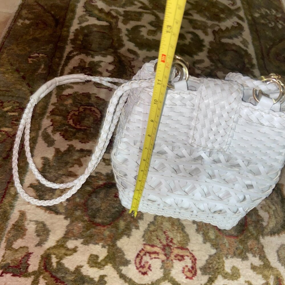 Vintage CEM White Woven Braided Boho Shoulder Handbag Purse - Picture 2 of 4